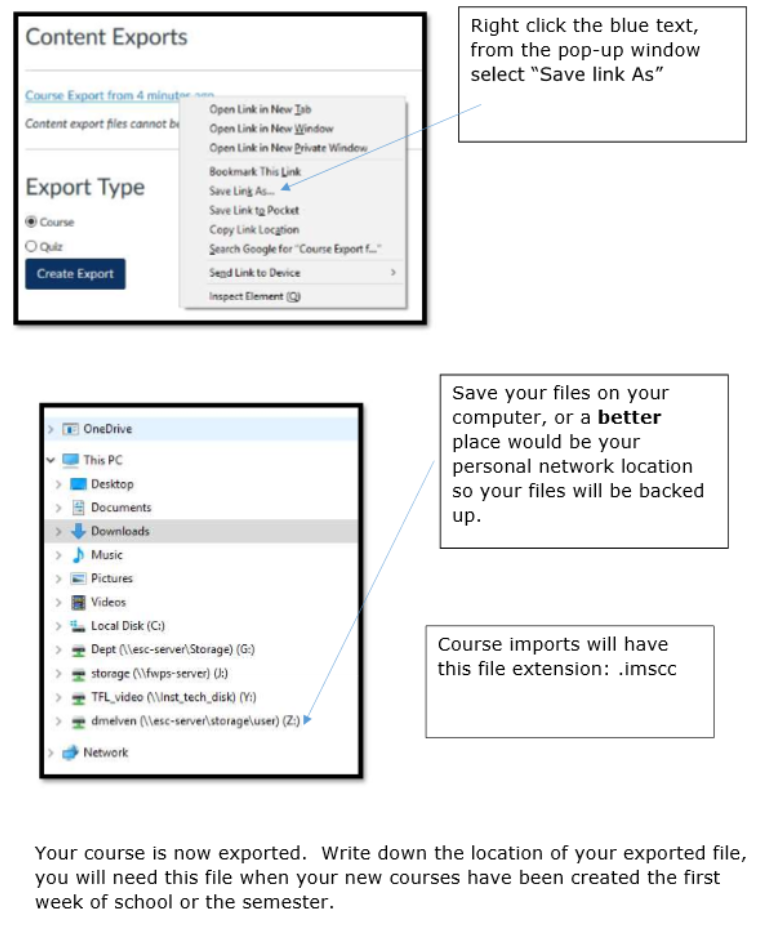 Canvas Course Export TAF Help Desk